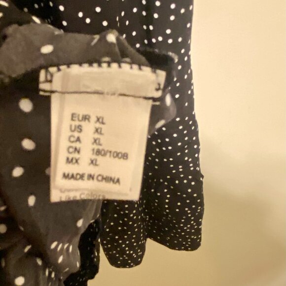 Women's Summer Polka Dots V Neck Ruffle Cap Sleeve A Line Mini Dress - Picture 3 of 4